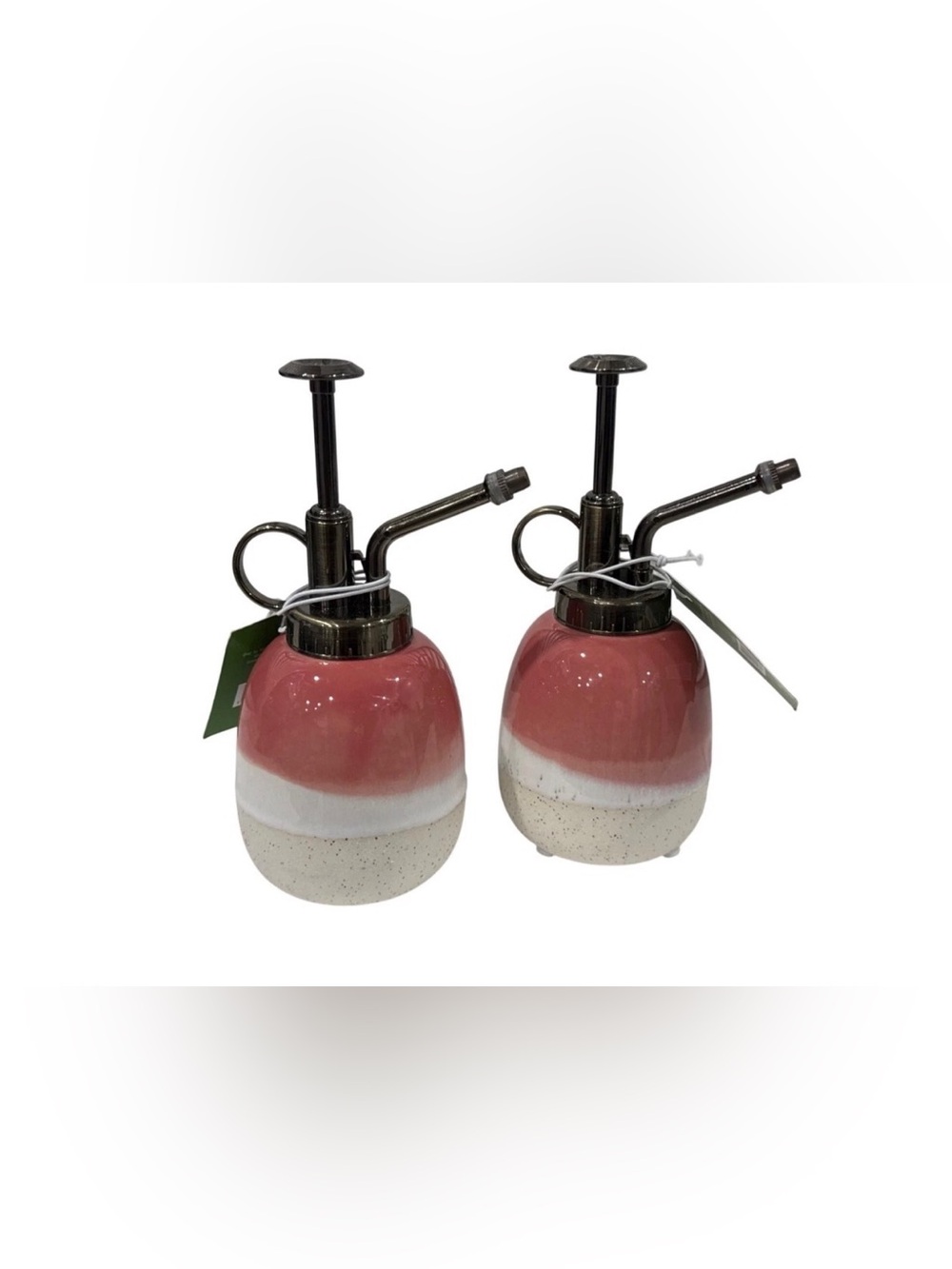 Good Little Garden Ceramic & Metal Plant Mister 2-Set - Pink Ombre - Indoor Gard